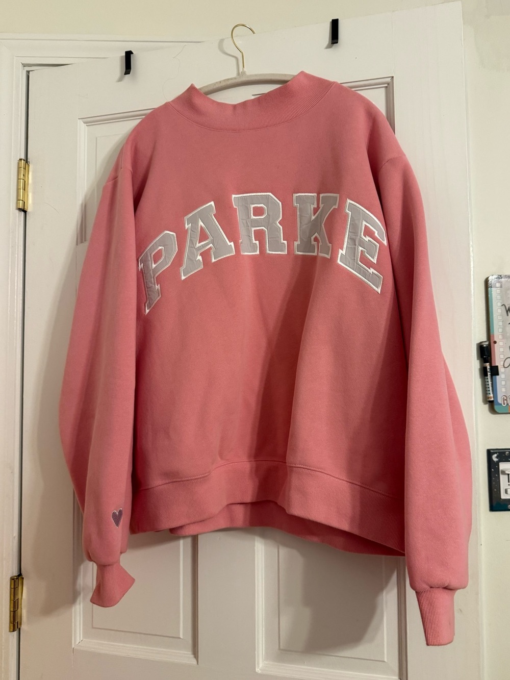 PARKE Valentine’s Day lavender and pink mock neck